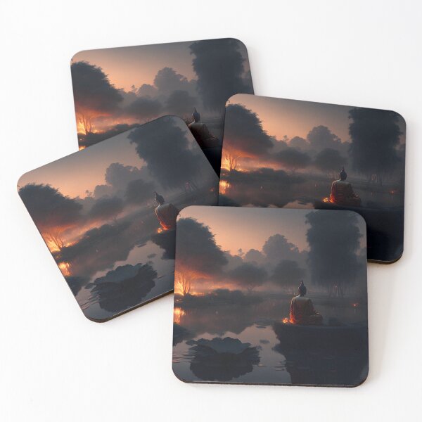 Item preview, Asian scenery -  Buddha and lotus on the lake designed and sold by Pixeledfox.