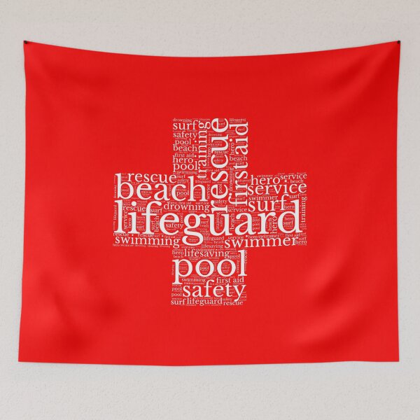Item preview, Lifeguard Red Word Cloud Cross designed and sold by TeesYouWant.