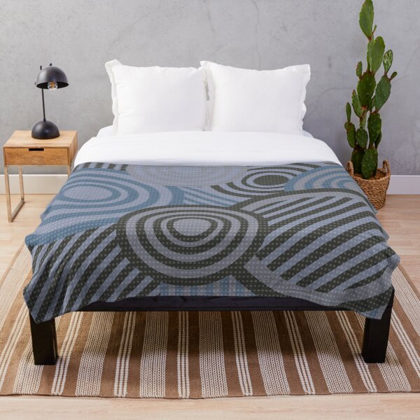 Item preview, Grey Blue Lined Circle Pattern designed and sold by cooldesigns2022.