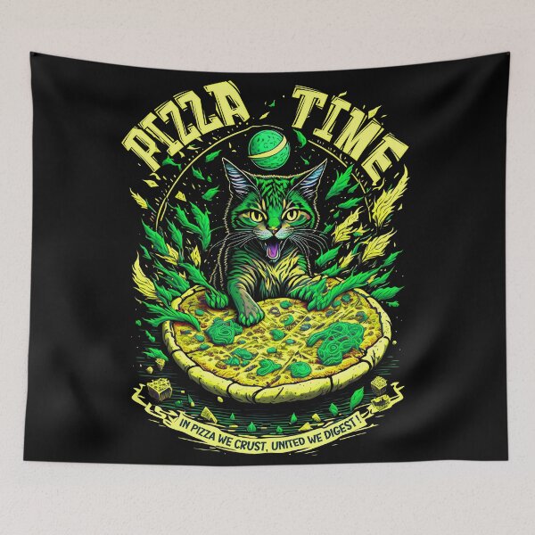 Item preview, Kitten PIZZA TIME ! In pizza we crust, united we digest ! designed and sold by MindWave THC.