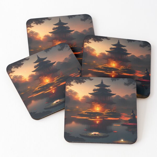Item preview, Buddha and pagoda designed and sold by Pixeledfox.