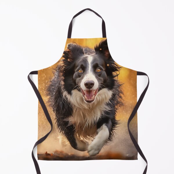 Item preview, Active healthy Border Collie dog running with open mouth sticking out tongue on the sand on the background of beach in bright day. designed and sold by anytka.