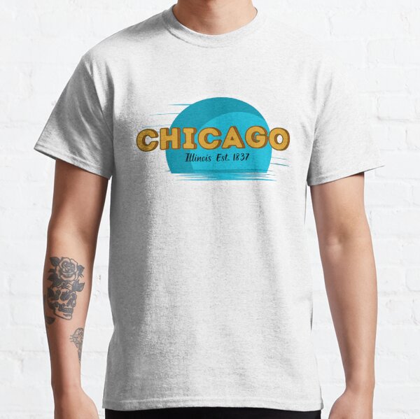 Willis Tower Chicago Illinois Est 1837 Unisex Logo T-Shirt-X-Large