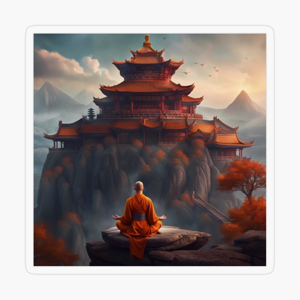 Buddhist Monk Meditating Sitting in the Water with Spheres of Light.  Meditation Energy. Dreams and Visualisation Stock Illustration -  Illustration of nature, faith: 274227262