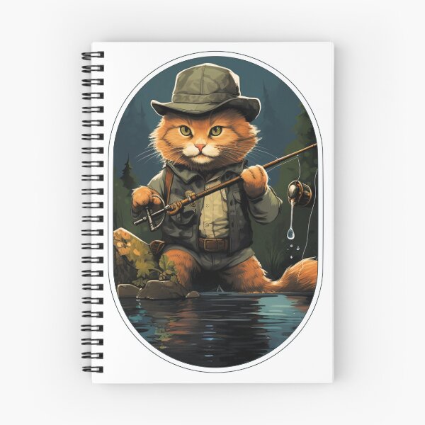 Item preview, Cat On Fish Cat Fisherman  designed and sold by ArtFromBeyond.