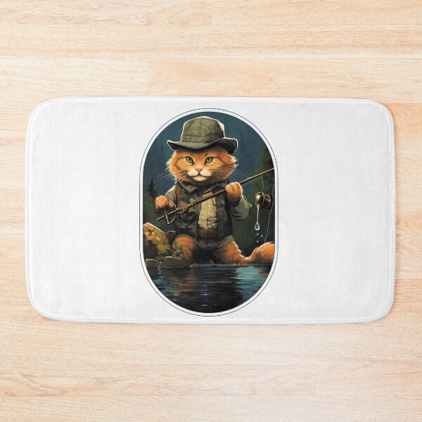 Item preview, Cat On Fish Cat Fisherman  designed and sold by ArtFromBeyond.