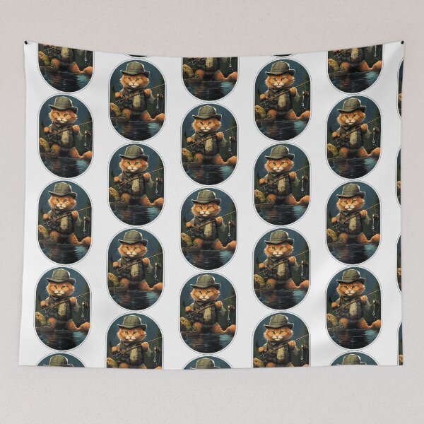 Item preview, Cat On Fish Cat Fisherman  designed and sold by ArtFromBeyond.