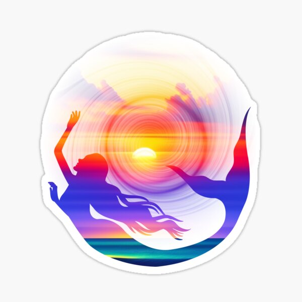 Mermaid Swirl Design Sticker