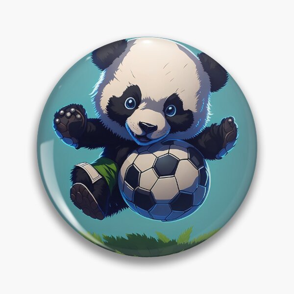 Item preview, Panda playing a football on the grass designed and sold by demsi3.