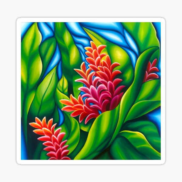 Ginger Flower Floral Motif Sticker