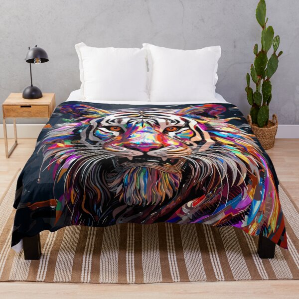Item preview, Beautiful abstract colorful and vibrant White Tiger design designed and sold by Artbyminga.