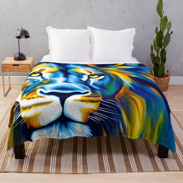 Item preview, Lion 9 blue yellow designed and sold by christineiris.