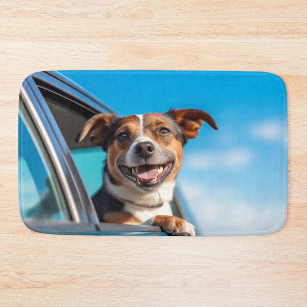 Item preview, Dog enjoying traveling by car. Jack Russell Terrier looking through the window on the road. designed and sold by anytka.