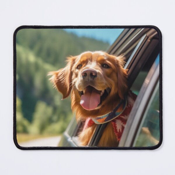 Item preview, Dog enjoying traveling by car. Golden Retriever looking through the window on the road. designed and sold by anytka.
