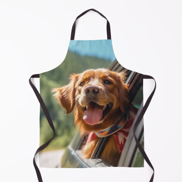 Item preview, Dog enjoying traveling by car. Golden Retriever looking through the window on the road. designed and sold by anytka.