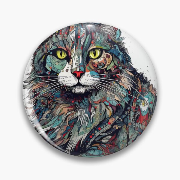 Item preview, Purr-fect Norwegian Forest Cat Art: Mixed-Media | Adorable Home Decor designed and sold by DooodleGod.