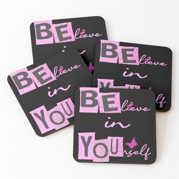 Item preview, Believe In Yourself Inspirational Pink Butterfly Breast Cancer Awareness designed and sold by Cute & Sassy Custom Gifting Boutiques.