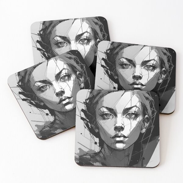 Item preview, Female Structure Black And White - Digital Portrait designed and sold by well3eyond.
