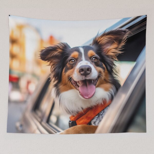 Item preview, Dog enjoying traveling by car. Dog looking through the window on the road. designed and sold by anytka.