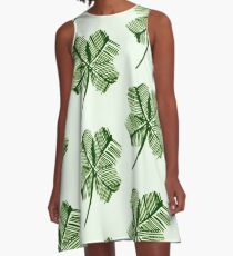 Lucky Shamrock Pattern A-Line Dress