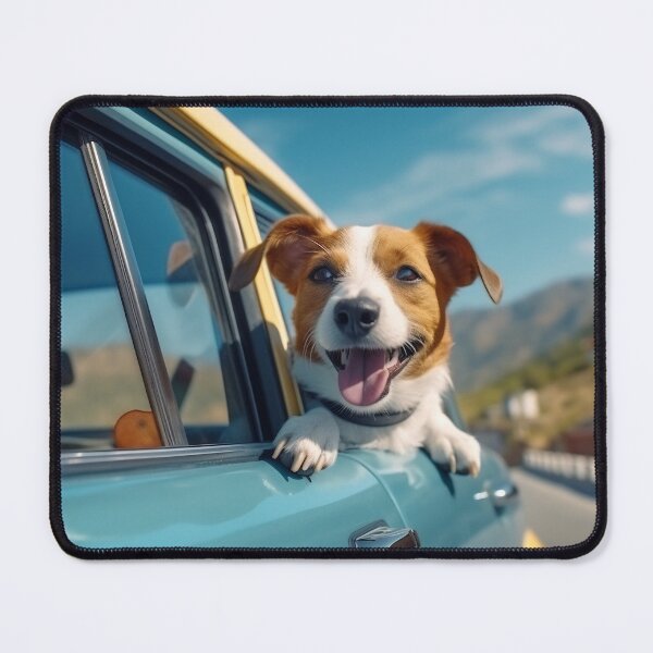 Item preview, Dog enjoying traveling by car. Jack Russell Terrier looking through the window on the road. designed and sold by anytka.