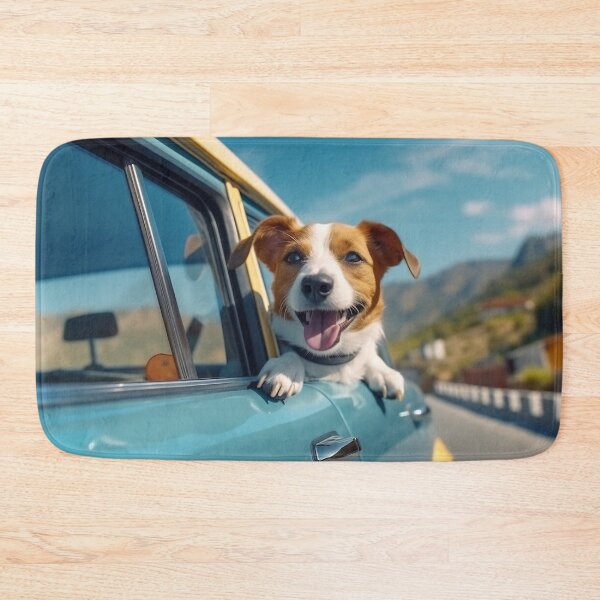 Item preview, Dog enjoying traveling by car. Jack Russell Terrier looking through the window on the road. designed and sold by anytka.