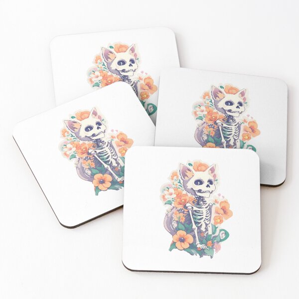 Item preview, Cat Skeleton With Flowers designed and sold by khachiche.