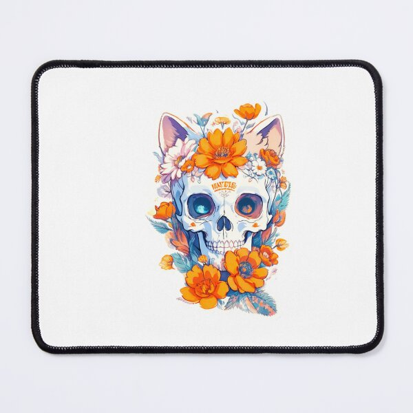 Item preview, Floral Skeleton Cat Skull designed and sold by khachiche.