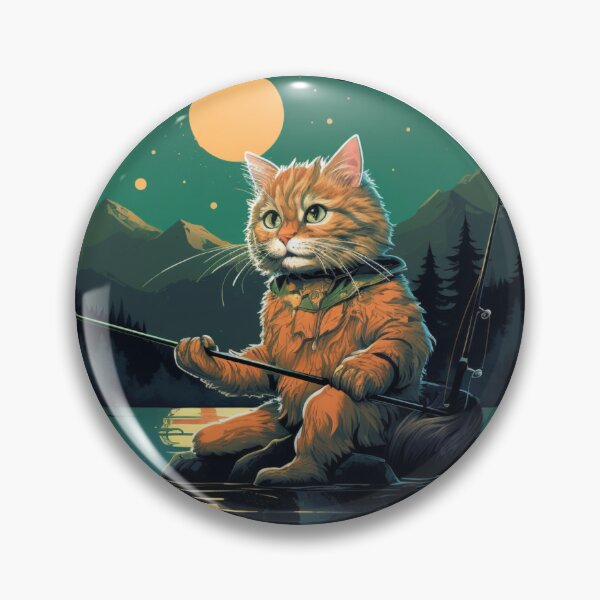 Item preview, Cat On Fish Cat Fisherman  designed and sold by ArtFromBeyond.