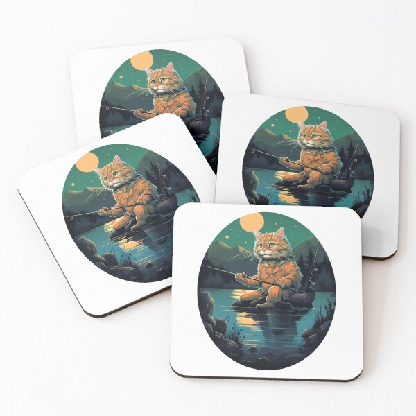 Item preview, Cat On Fish Cat Fisherman  designed and sold by ArtFromBeyond.