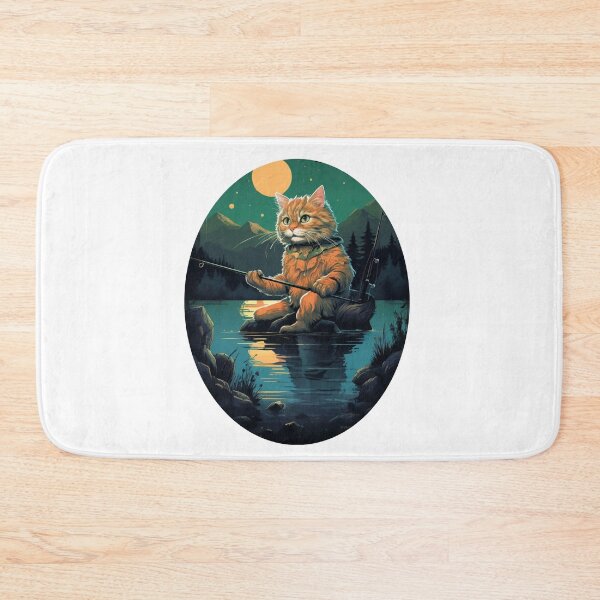 Item preview, Cat On Fish Cat Fisherman  designed and sold by ArtFromBeyond.