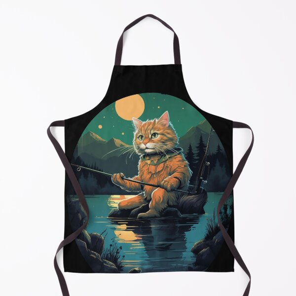 Item preview, Cat On Fish Cat Fisherman designed and sold by ArtFromBeyond.