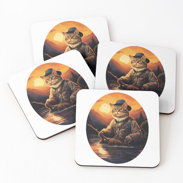Item preview, Cat On Fish Cat Fisherman  designed and sold by ArtFromBeyond.