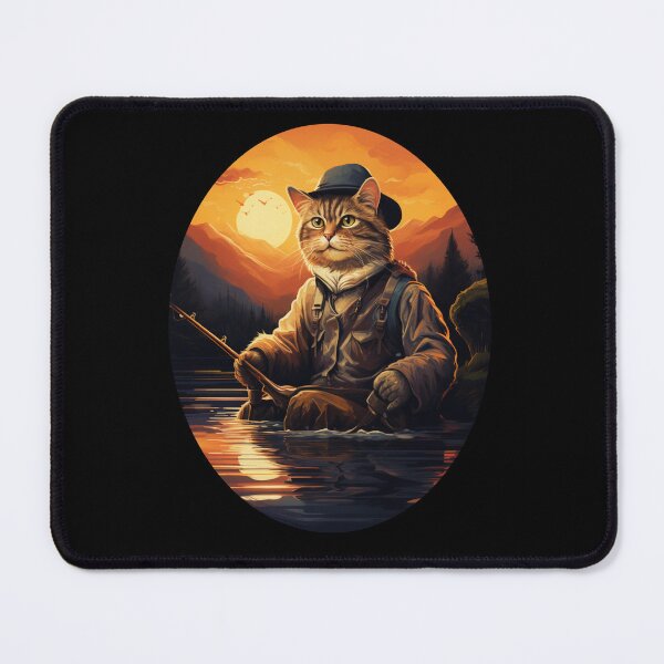 Item preview, Cat On Fish Cat Fisherman  designed and sold by ArtFromBeyond.