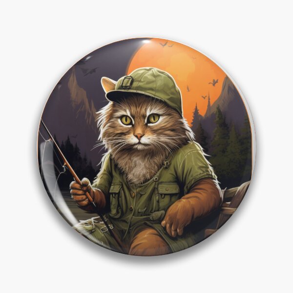 Item preview, Cat On Fish Cat Fisherman  designed and sold by ArtFromBeyond.