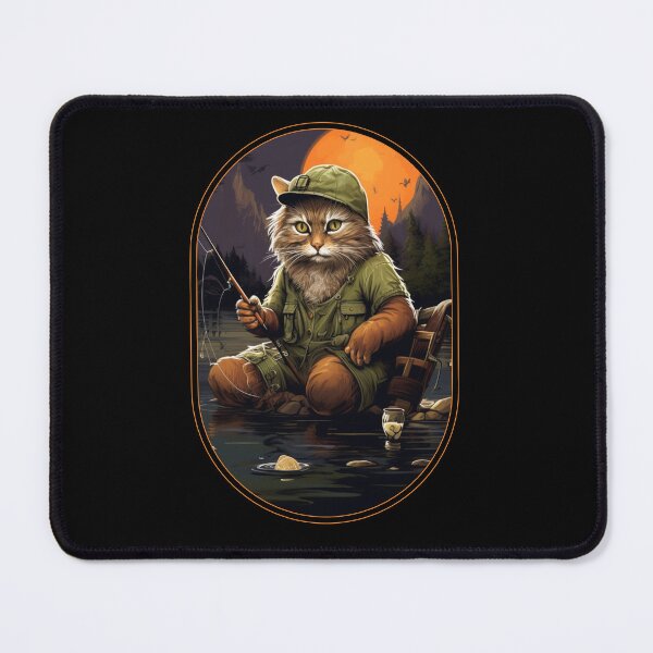 Item preview, Cat On Fish Cat Fisherman  designed and sold by ArtFromBeyond.