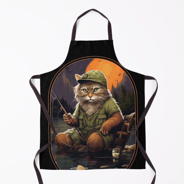 Item preview, Cat On Fish Cat Fisherman designed and sold by ArtFromBeyond.