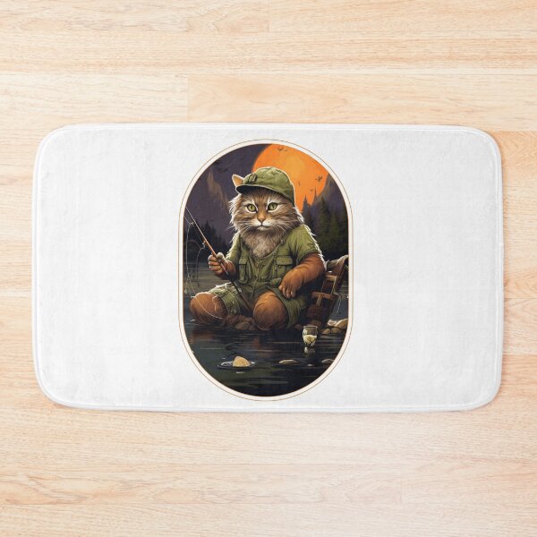 Item preview, Cat On Fish Cat Fisherman  designed and sold by ArtFromBeyond.