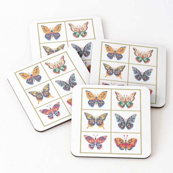 Item preview, Folk Art Butterflies designed and sold by ittybittyowl.