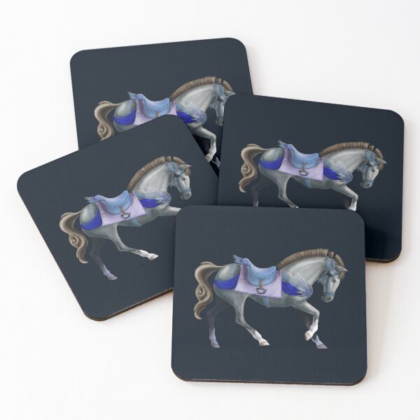 Item preview, Silver Carousel Horse with Wing Adornments designed and sold by ElementalEmbers.