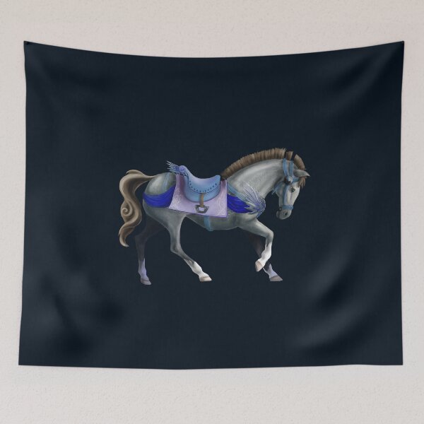 Item preview, Silver Carousel Horse with Wing Adornments designed and sold by ElementalEmbers.