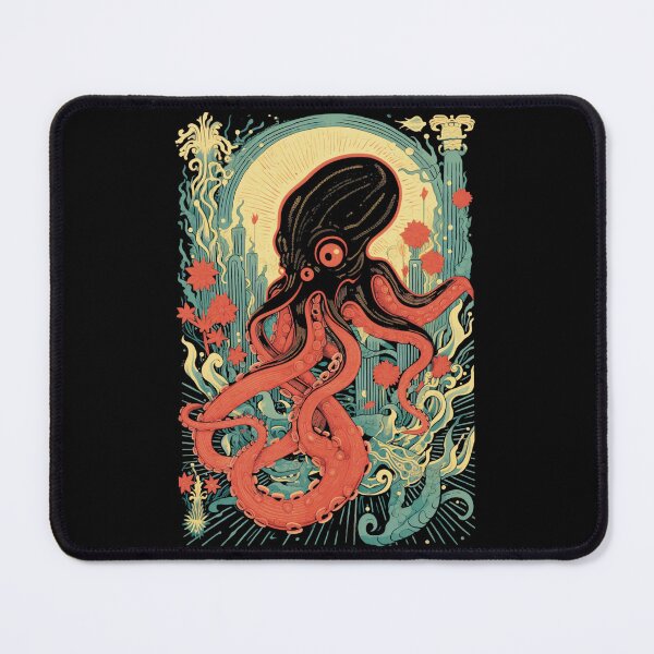 Item preview, Retro Giant Octopus In Atlantis Sea Art designed and sold by SubtleSplit.