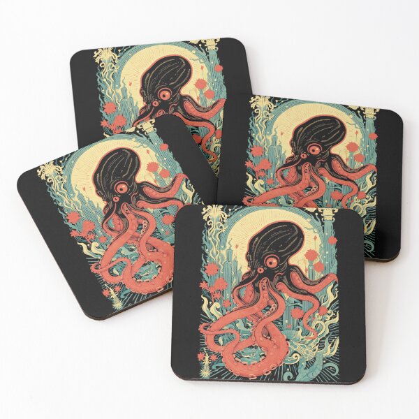 Item preview, Retro Giant Octopus In Atlantis Sea Art designed and sold by SubtleSplit.
