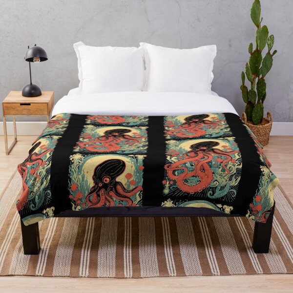 Item preview, Retro Giant Octopus In Atlantis Sea Art designed and sold by SubtleSplit.