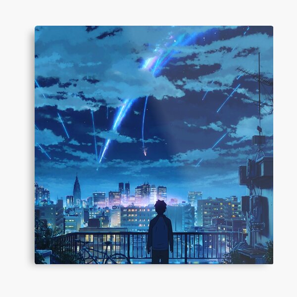 kimi no na wa // your name Taki Stars Balcony Metal Print
