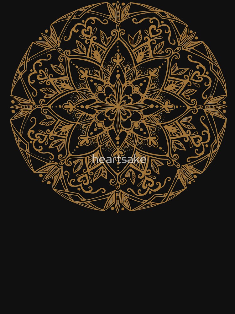 Thumbnail 7 of 7, Classic T-Shirt, Gold Mandala Drawing designed and sold by heartsake.
