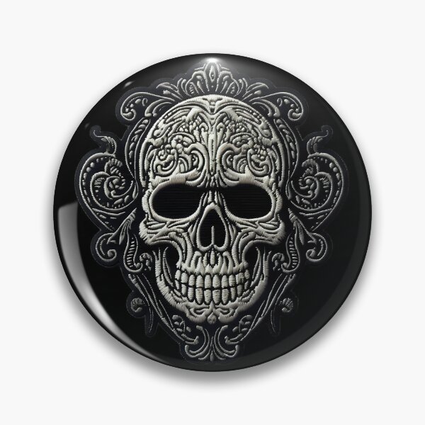 Item preview, Gothic Skull Embroidery Patch V: Dark Style for Rock and Metal Lovers. designed and sold by InsaneLEDP.