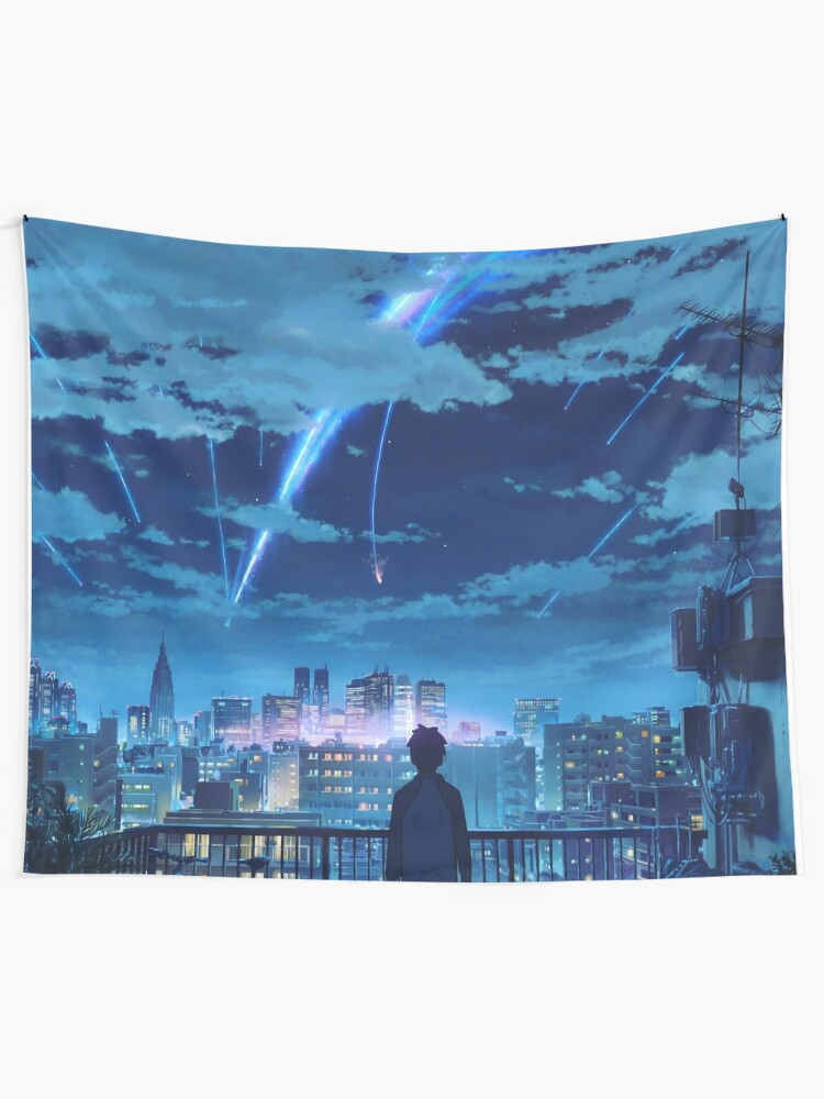Alternate view of kimi no na wa // your name Taki Stars Balcony Tapestry
