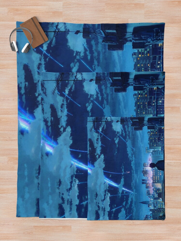 Alternate view of kimi no na wa // your name Taki Stars Balcony Throw Blanket