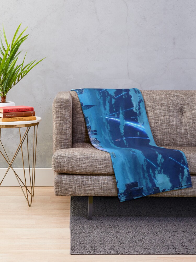 Alternate view of kimi no na wa // your name Taki Stars Balcony Throw Blanket